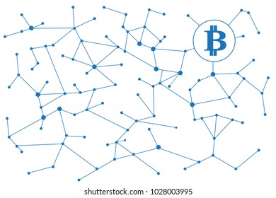 Blockchain -bitcoin software platform isolated on white background.For web site,digital asset,financial system and presentation material.Creative and modern business concept,vector illustration eps 10