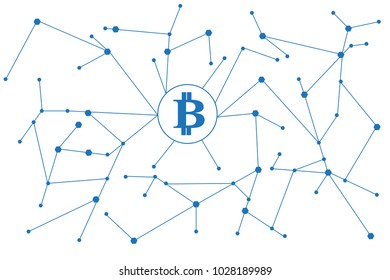 Blockchain -bitcoin software platform isolated on white background.For web site,digital asset,financial system and presentation material.Creative and modern business concept,vector illustration eps 10
