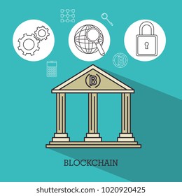 blockchain and bitcoin technology concept 