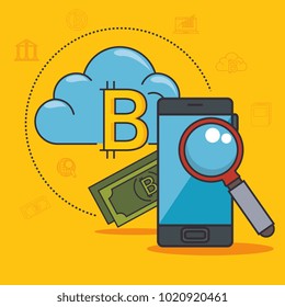 blockchain and bitcoin technology concept 