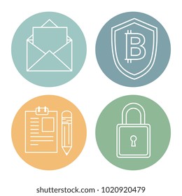 blockchain and bitcoin technology concept 
