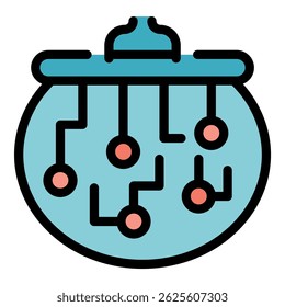 Blockchain block icon. Outline Blockchain block vector icon color flat isolated