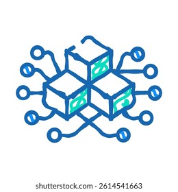 blockchain blocks doodle icon sketch vector. blockchain blocks sign. isolated symbol illustration