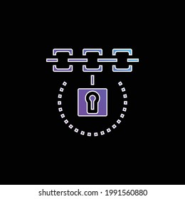 Blockchain blue gradient vector icon