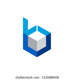 Blockchain Box Logo Design Vector