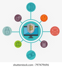 blockchain business set icons