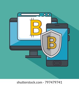 blockchain business set icons