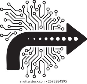 Blockchain Circuitry Silhouettes Crypto Flow Data Network Technology System