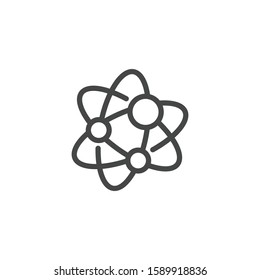 Blockchain communicating nodes outline icon. Logo for blockchain technology. Molecule connected lines of block chain technology. Label for cryptocurrency transactions and cryptographic network
