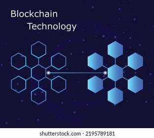 Banner de concepto de Blockchain. Los bloques digitales isométricos se conectan entre sí y modelan la cadena criptográfica