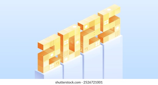 Blockchain concept banner. Isometric digital blocks connection with each other and shapes crypto chain. Blocks or cubes, connection consists digits. Abstract technology background. Vector illustration