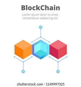 Blockchain Concept Colorful Blockchain Background Vector Image
