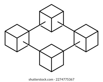 Blockchain concept icon. on white background