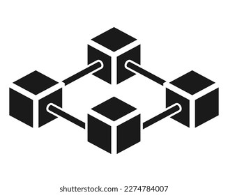 Blockchain concept icon. on white background