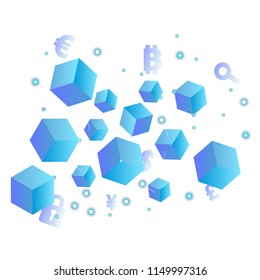 Blockchain Concept Isometric Blockchain Background Vector Image
