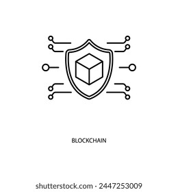 blockchain concept line icon. Simple element illustration. blockchain concept outline symbol design.