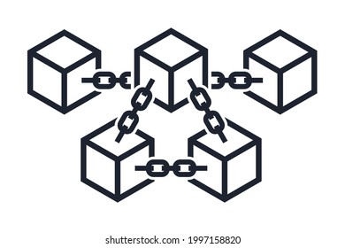 Blockchain concept symbol vector icon