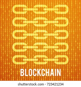 Blockchain. Cripto currency bitcoin. Global internet worldwide. Abstract Matrix Background. Binary Computer Code. Vector Tech Background.