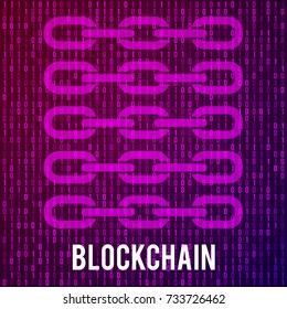 Blockchain. Cripto currency bitcoin. Global internet worldwide. Abstract Matrix Background. Binary Computer Code. Vector Tech Background.