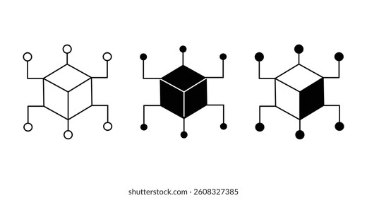 Blockchain crypto algorithm icon with modern, tech-inspired design. Perfect for crypto networks, data security, and fintech projects. High-quality vector, fully scalable and customizable.
