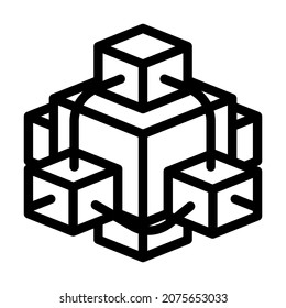 blockchain crypto currency line icon vector. blockchain crypto currency sign. isolated contour symbol black illustration