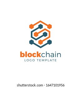 Plantilla de logotipo de cadena de bloqueo y divisa criptográfica