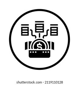Icono de criptografía de Blockchain - Criptodivisa 