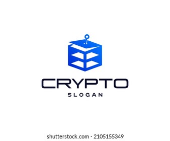 Plantilla de diseño del logotipo de criptografía de Blockchain 