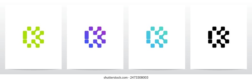 Blockchain Crypto NFT Theme Letter Initial Logo Design K