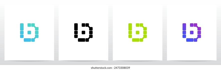 Blockchain Crypto NFT Theme Letter Initial Logo Design B