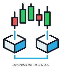 Blockchain Crypto Trading vector concept colored icon or logo element