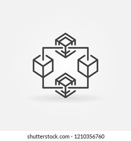 Blockchain Crypto Vector Thin Line Icon Or Design Element