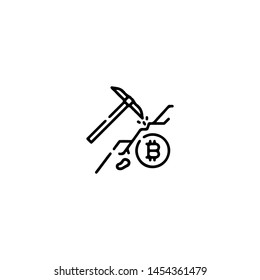 Blockchain Cryptocurrency Icon. Modern computer network technology sign. Digital graphic symbol. Bitcoin mining