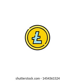Blockchain Cryptocurrency Icon. Modern computer network technology sign. Digital graphic symbol. Bitcoin mining