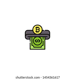 Blockchain Cryptocurrency Icon. Modern computer network technology sign. Digital graphic symbol. Bitcoin mining