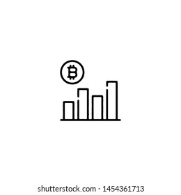 Blockchain Cryptocurrency Icon. Modern computer network technology sign. Digital graphic symbol. Bitcoin mining