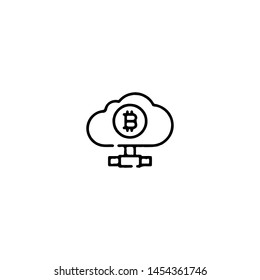 Blockchain Cryptocurrency Icon. Modern computer network technology sign. Digital graphic symbol. Bitcoin mining