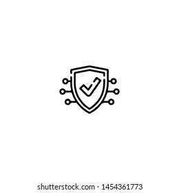 Blockchain Cryptocurrency Icon. Modern computer network technology sign. Digital graphic symbol. Bitcoin mining