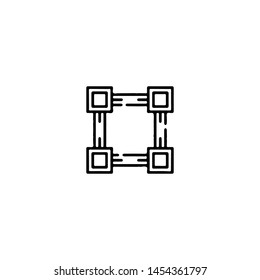 Blockchain Cryptocurrency Icon. Modern computer network technology sign. Digital graphic symbol. Bitcoin mining