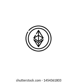 Blockchain Cryptocurrency Icon. Modern computer network technology sign. Digital graphic symbol. Bitcoin mining
