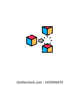 Blockchain Cryptocurrency Icon. Modern computer network technology sign. Digital graphic symbol. Bitcoin mining