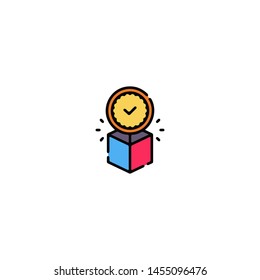 Blockchain Cryptocurrency Icon. Modern computer network technology sign. Digital graphic symbol. Bitcoin mining