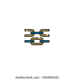 Blockchain Cryptocurrency Icon. Modern computer network technology sign. Digital graphic symbol. Bitcoin mining