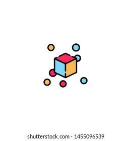 Blockchain Cryptocurrency Icon. Modern computer network technology sign. Digital graphic symbol. Bitcoin mining