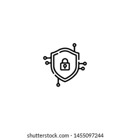 Blockchain Cryptocurrency Icon. Modern computer network technology sign. Digital graphic symbol. Bitcoin mining