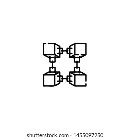 Blockchain Cryptocurrency Icon. Modern computer network technology sign. Digital graphic symbol. Bitcoin mining