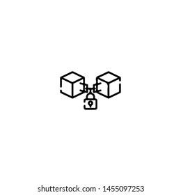 Blockchain Cryptocurrency Icon. Modern computer network technology sign. Digital graphic symbol. Bitcoin mining