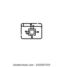 Blockchain Cryptocurrency Icon. Modern computer network technology sign. Digital graphic symbol. Bitcoin mining