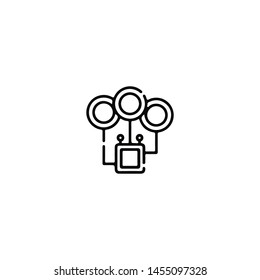 Blockchain Cryptocurrency Icon. Modern computer network technology sign. Digital graphic symbol. Bitcoin mining