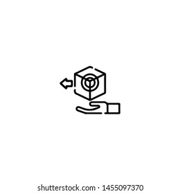 Blockchain Cryptocurrency Icon. Modern computer network technology sign. Digital graphic symbol. Bitcoin mining